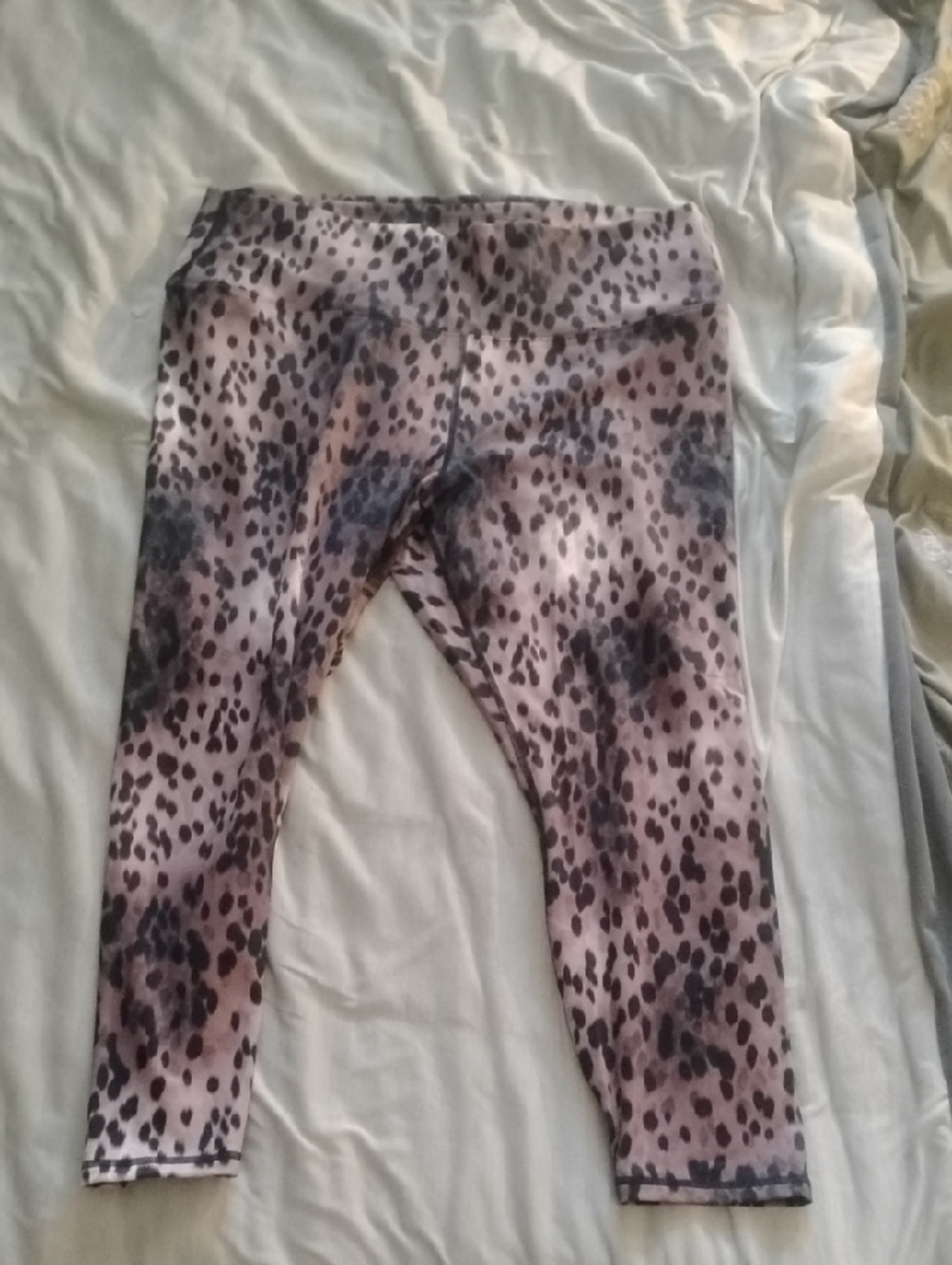 Fabletics Leopard Print Leggings in Brown and Black